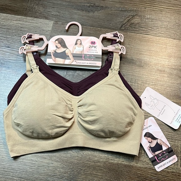 New 2Pk Nursing Bra for Breastfeeding Seamless Super soft & Smooth Bras - Picture 1 of 11
